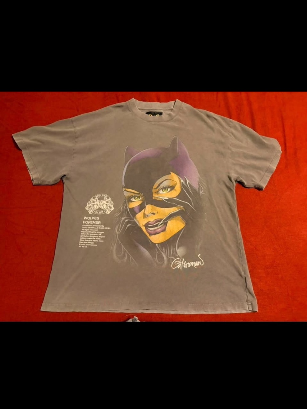 Darc Sport Catwoman Graphic Tee - Gray with Purple & Yellow